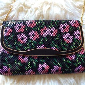 Felix Rey Black Floral Chainmail Purse